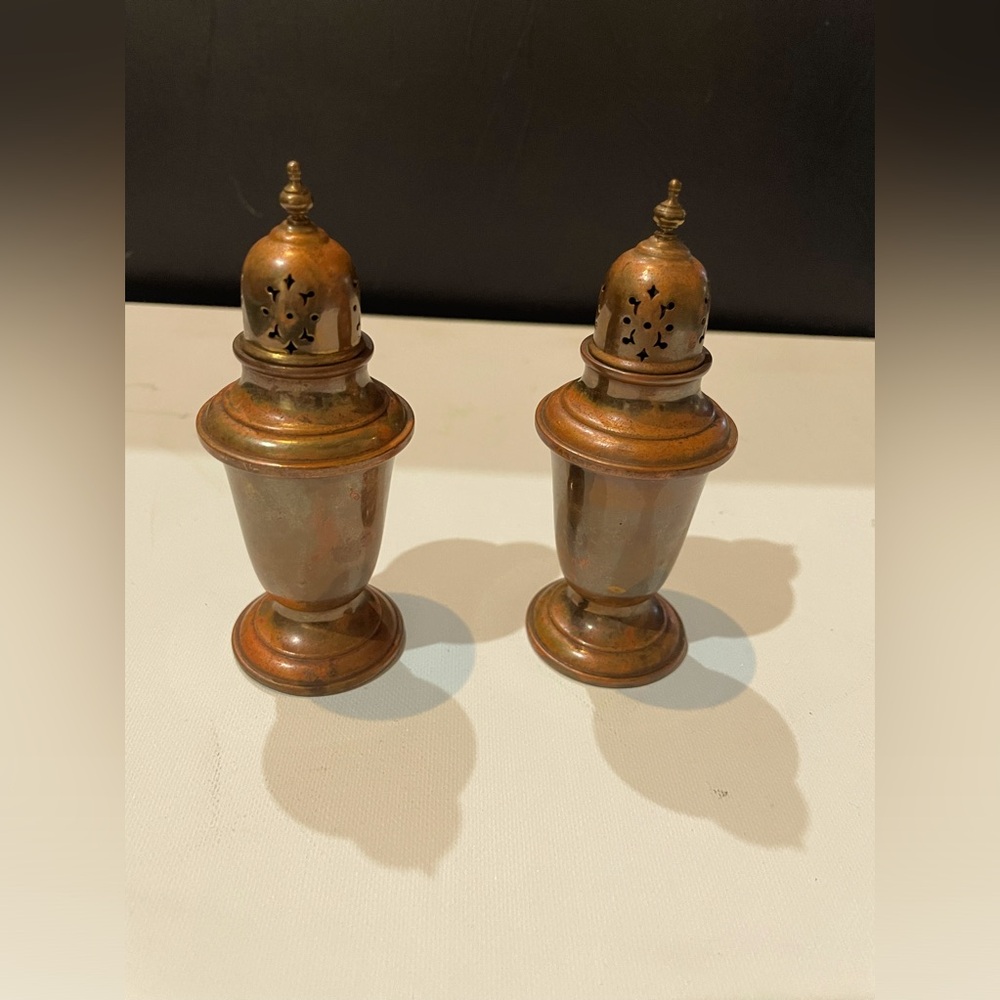Vintage Copper Salt and Pepper Shakers Gorham